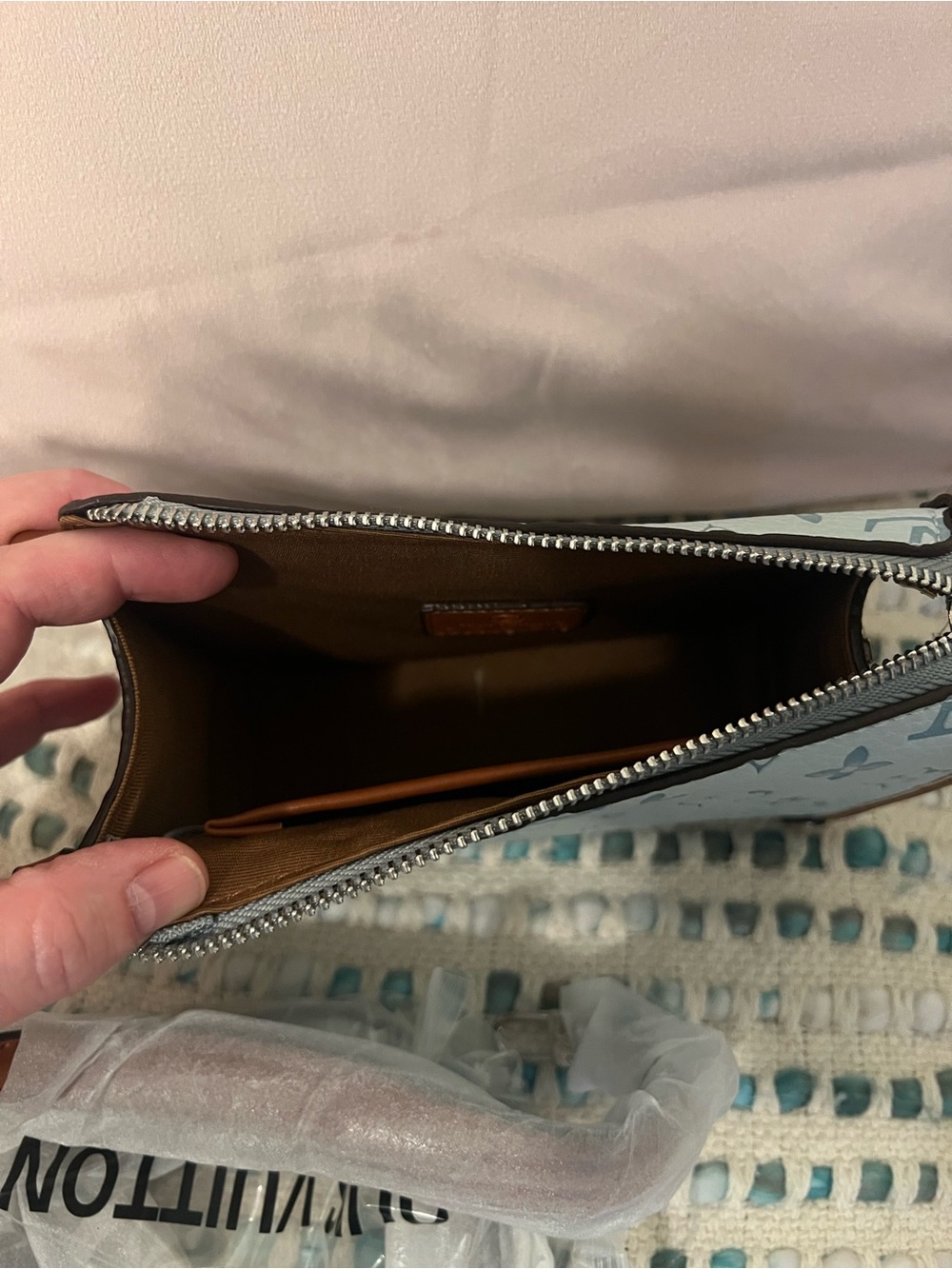 INSPIRED Blue Monogram Mini Trunk Crossbody - Picture 3 of 10